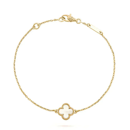 [Vera Jewelry]CLOVER WHITE MOP SINGLE FLOWER BRACELET
