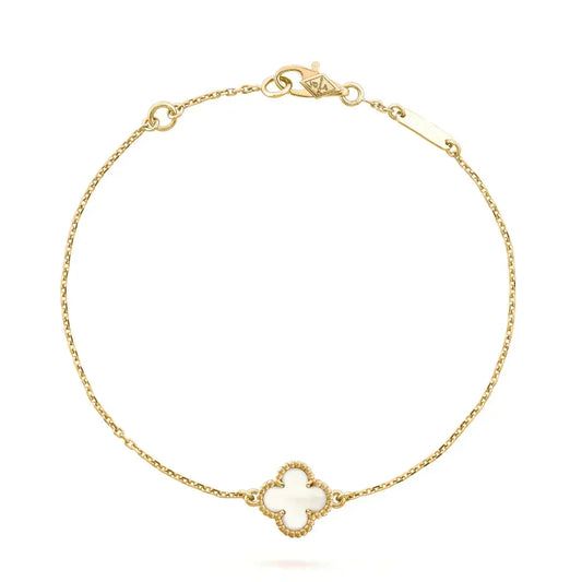 [Vera Jewelry]CLOVER WHITE MOP SINGLE FLOWER BRACELET
