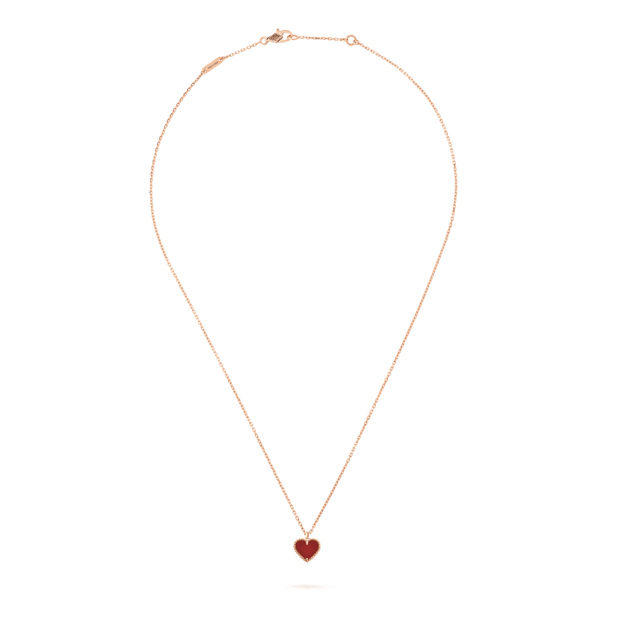 [Vera Jewelry]SWEET CLOVER CARNELIAN HEART NECKLACE