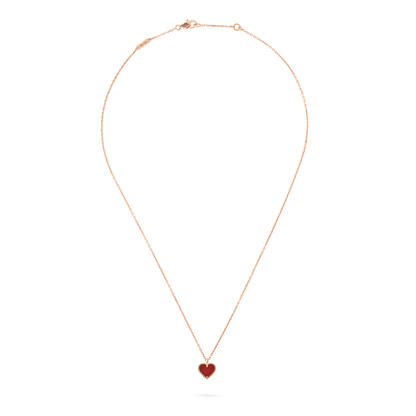 [Vera Jewelry]SWEET CLOVER CARNELIAN HEART NECKLACE