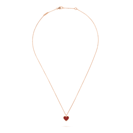 [Vera Jewelry]SWEET CLOVER CARNELIAN HEART NECKLACE