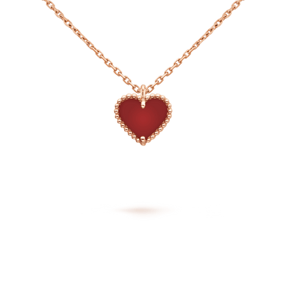 [Vera Jewelry]SWEET CLOVER CARNELIAN HEART NECKLACE