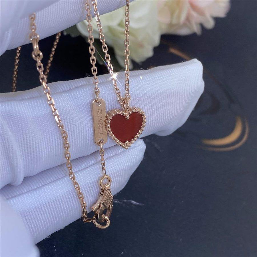 [Vera Jewelry]SWEET CLOVER CARNELIAN HEART NECKLACE