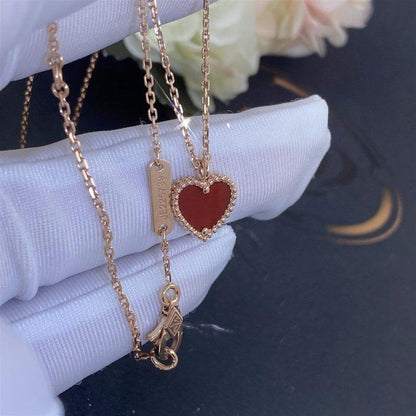 [Vera Jewelry]SWEET CLOVER CARNELIAN HEART NECKLACE