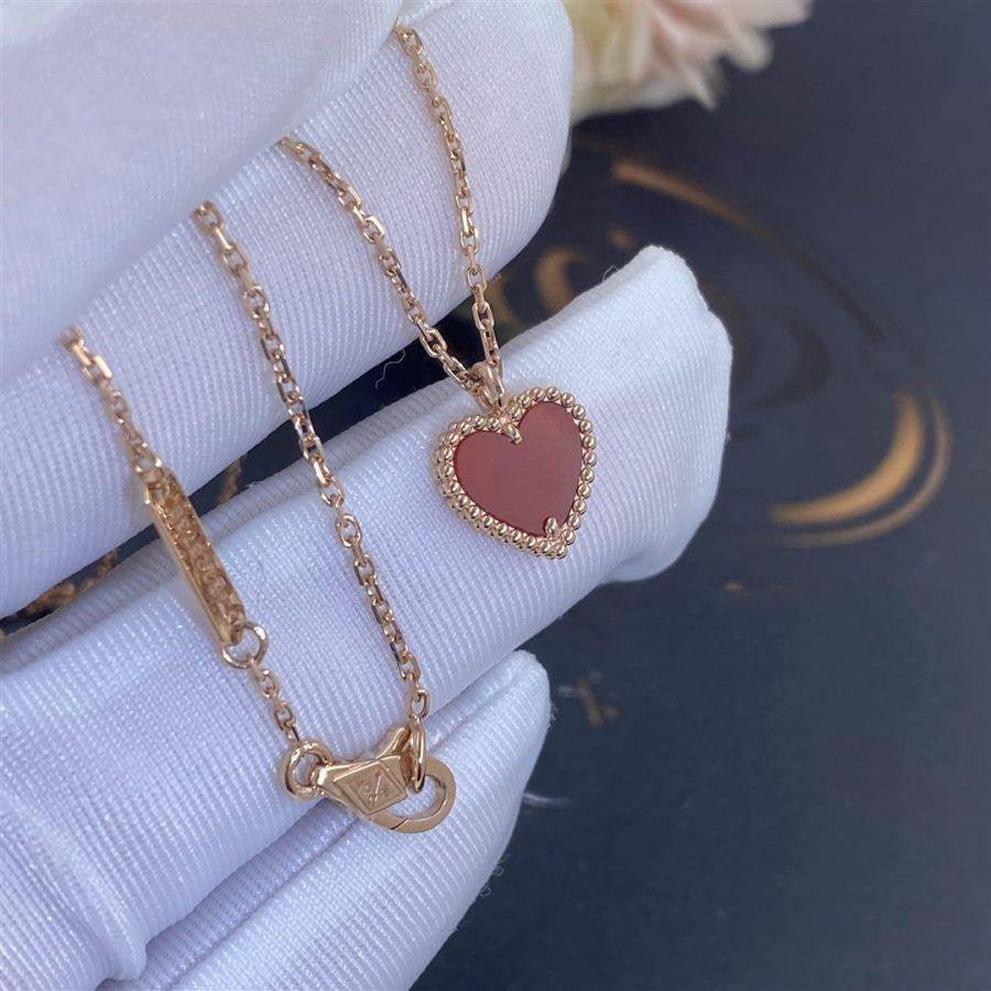 [Vera Jewelry]SWEET CLOVER CARNELIAN HEART NECKLACE