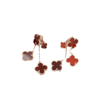 [Vera Jewelry]CLOVER EARRINGS CARNELIAN 4 MOTIFS PINK GOLD