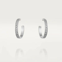 [Vera Jewelry]LOVE DIAMOND SILVER HOOP EARRINGS