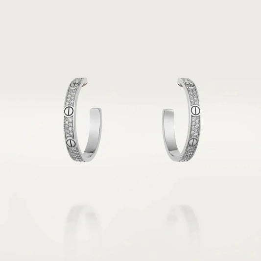 [Vera Jewelry]LOVE ダイヤモンド シルバー フープピアス