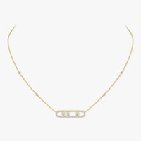 [Vera Jewelry] Move Pave_ Rose Gold Diamond Necklace