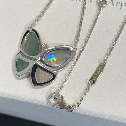 [Vera Jewelry]LARGE BUTTERFLY SILVER PENDANT DIAMOND NECKLACE