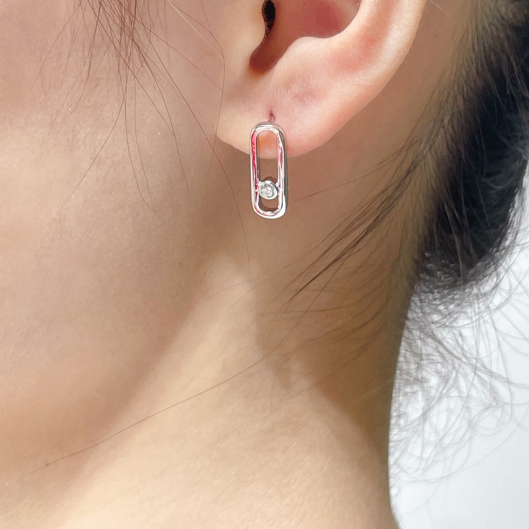 [Vera Jewelry]MOVE UNO SMALL 1 DIAMOND EARRINGS