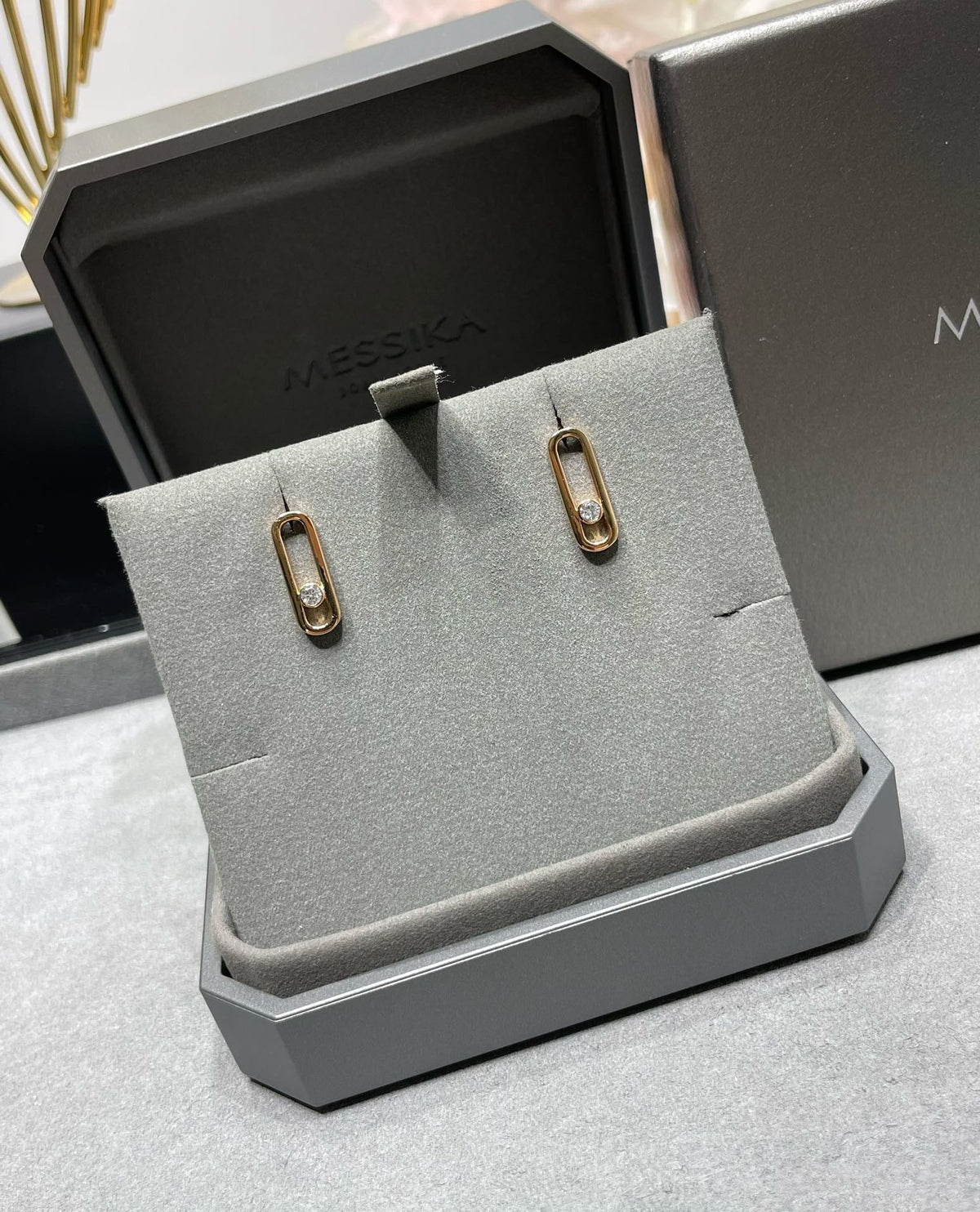 [Vera Jewelry]MOVE UNO SMALL 1 DIAMOND EARRINGS