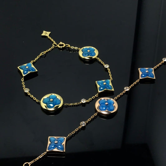 [Vera Jewelry]STAR AND SUN 4 MOTIF BLUE BRACELET