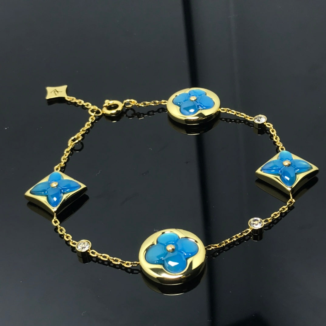 [Vera Jewelry]STAR AND SUN 4 MOTIF BLUE BRACELET