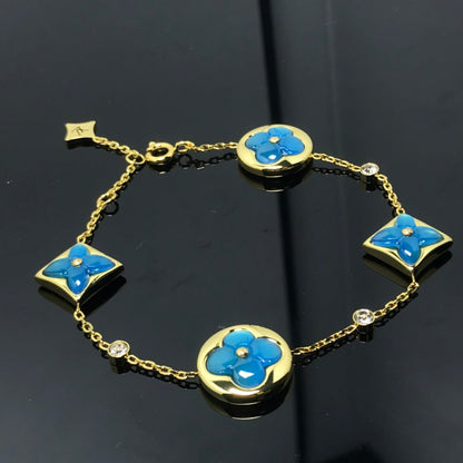 [Vera Jewelry]STAR AND SUN 4 MOTIF BLUE BRACELET