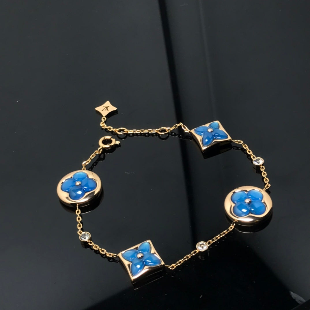 [Vera Jewelry]STAR AND SUN 4 MOTIF BLUE BRACELET