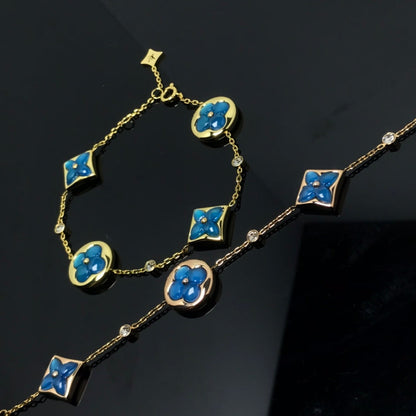 [Vera Jewelry]STAR AND SUN 4 MOTIF BLUE BRACELET