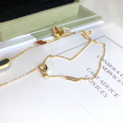 [Vera Jewelry]LUCKY SPRING 4 MOTIFS ROSE GOLD NECKLACE