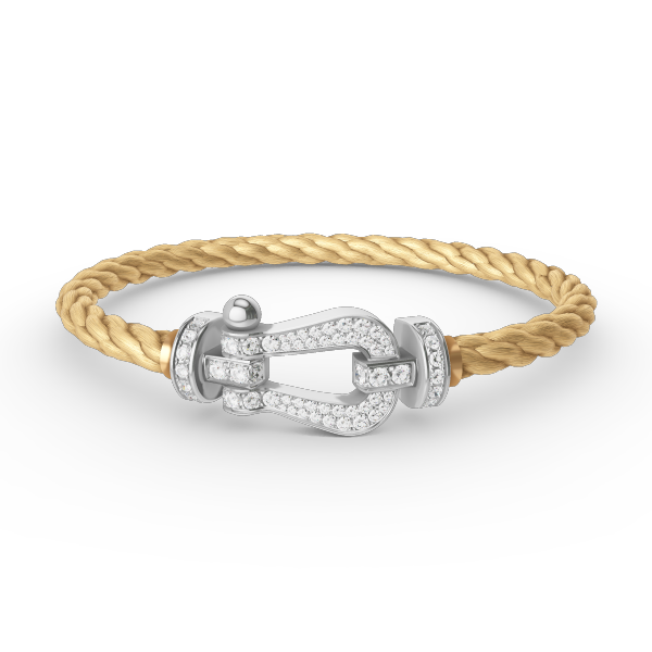 [Vera  Jewelry]FORCE LARGE HORSESHOE FULL DIAMOND BRACELET SILVER