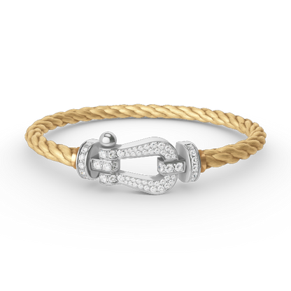 [Vera  Jewelry]FORCE LARGE HORSESHOE FULL DIAMOND BRACELET SILVER