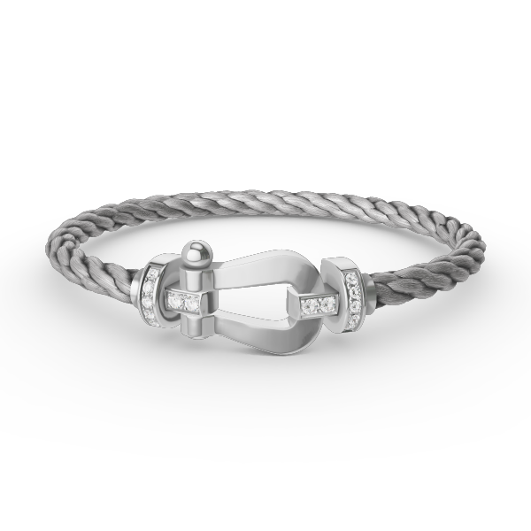 [Vera  Jewelry]FORCE LARGE HORSESHOE HALF DIAMOND BRACELET SILVER