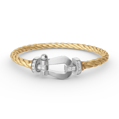 [Vera Jewelry]FORCE LARGE HORSESHOE HALF DIAMOND BRACELET SILVER
