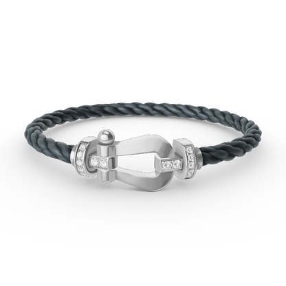 [Vera  Jewelry]FORCE LARGE HORSESHOE HALF DIAMOND BRACELET SILVER
