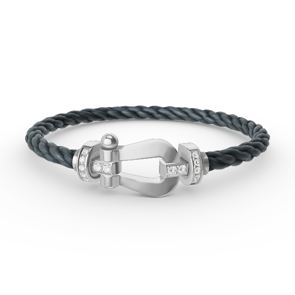[Vera Jewelry]FORCE LARGE HORSESHOE HALF DIAMOND BRACELET SILVER