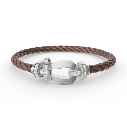 [Vera Jewelry]FORCE LARGE HORSESHOE HALF DIAMOND BRACELET SILVER