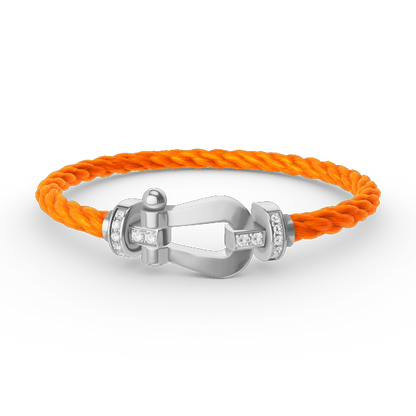 [Vera Jewelry]FORCE LARGE HORSESHOE HALF DIAMOND BRACELET SILVER