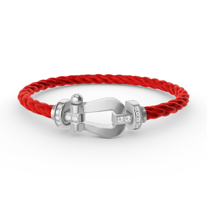 [Vera  Jewelry]FORCE LARGE HORSESHOE HALF DIAMOND BRACELET SILVER