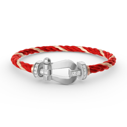 [Vera Jewelry]FORCE LARGE HORSESHOE HALF DIAMOND BRACELET SILVER