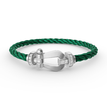 [Vera Jewelry]FORCE LARGE HORSESHOE HALF DIAMOND BRACELET SILVER