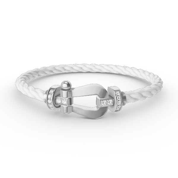 [Vera Jewelry]FORCE LARGE HORSESHOE HALF DIAMOND BRACELET SILVER