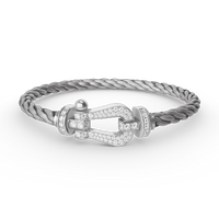 [Vera Jewelry]FORCE LARGE HORSESHOE FULL DIAMOND BRACELET SILVER