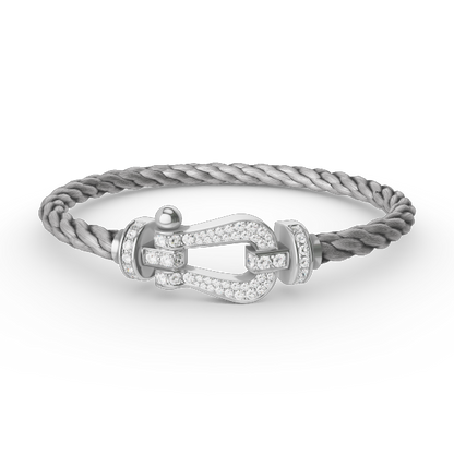 [Vera  Jewelry]FORCE LARGE HORSESHOE FULL DIAMOND BRACELET SILVER