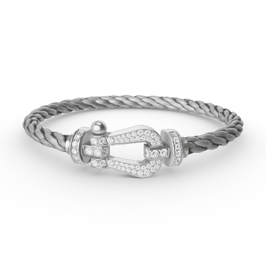 [Vera  Jewelry]FORCE LARGE HORSESHOE FULL DIAMOND BRACELET SILVER