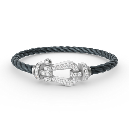 [Vera Jewelry]FORCE LARGE HORSESHOE FULL DIAMOND BRACELET SILVER