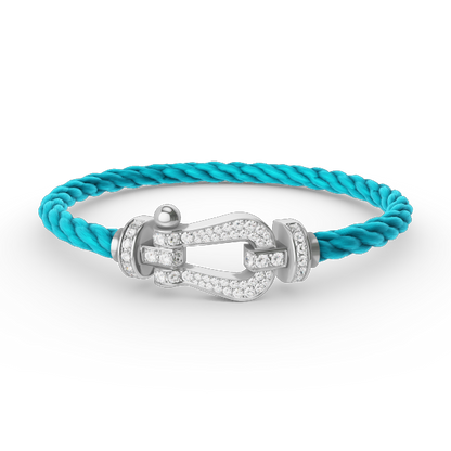 [Vera  Jewelry]FORCE LARGE HORSESHOE FULL DIAMOND BRACELET SILVER