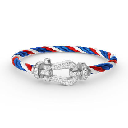 [Vera  Jewelry]FORCE LARGE HORSESHOE FULL DIAMOND BRACELET SILVER