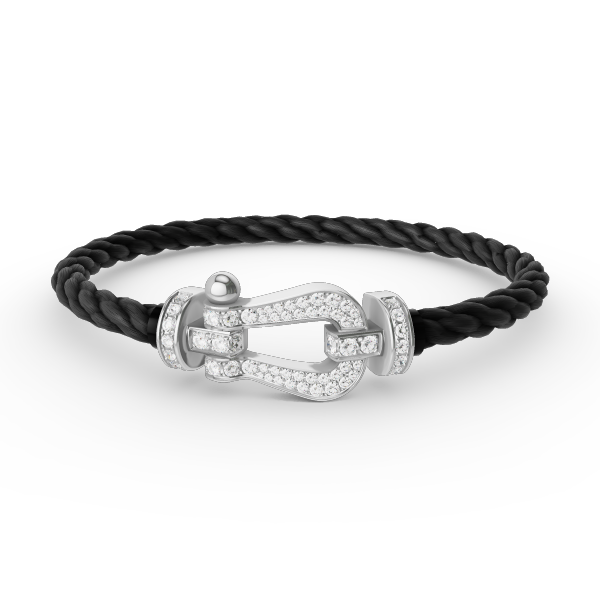 [Vera  Jewelry]FORCE LARGE HORSESHOE FULL DIAMOND BRACELET SILVER