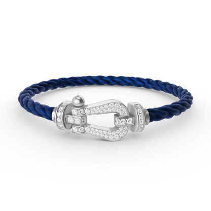 [Vera  Jewelry]FORCE LARGE HORSESHOE FULL DIAMOND BRACELET SILVER