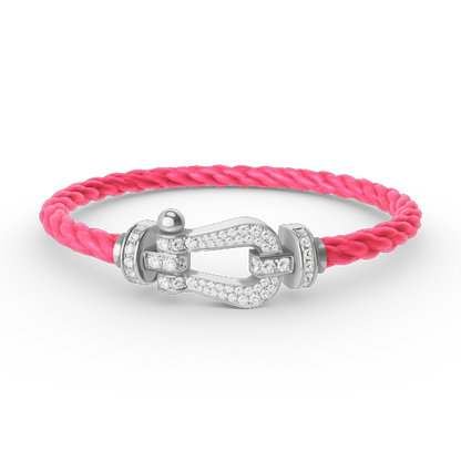 [Vera  Jewelry]FORCE LARGE HORSESHOE FULL DIAMOND BRACELET SILVER