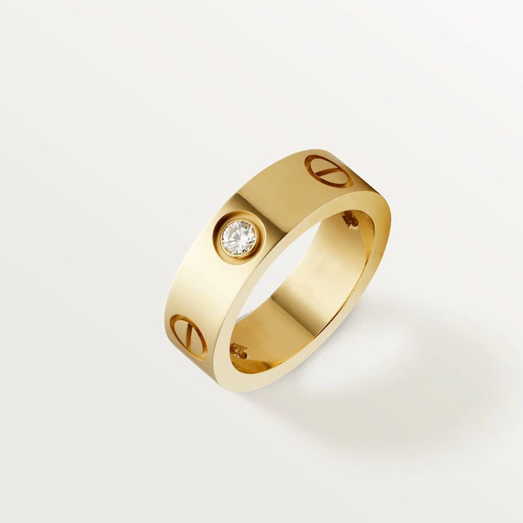 [Vera  Jewelry]LOVE RING 5.5MM 3 DIAMONDS PINK GOLD