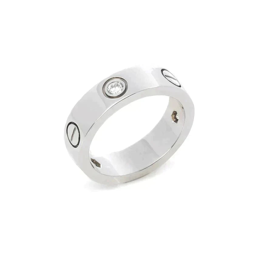 [Vera  Jewelry]LOVE RING 5.5MM 3 DIAMONDS SILVER