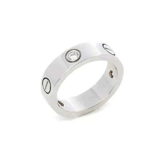 [Vera Jewelry]LOVE RING 5.5MM 3 DIAMONDS SILVER