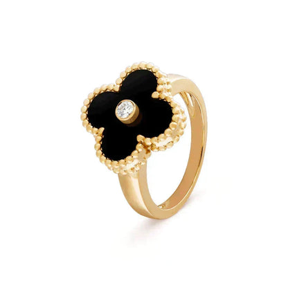 [Vera  Jewelry]CLOVER ONYX RING GOLD DIAMOND