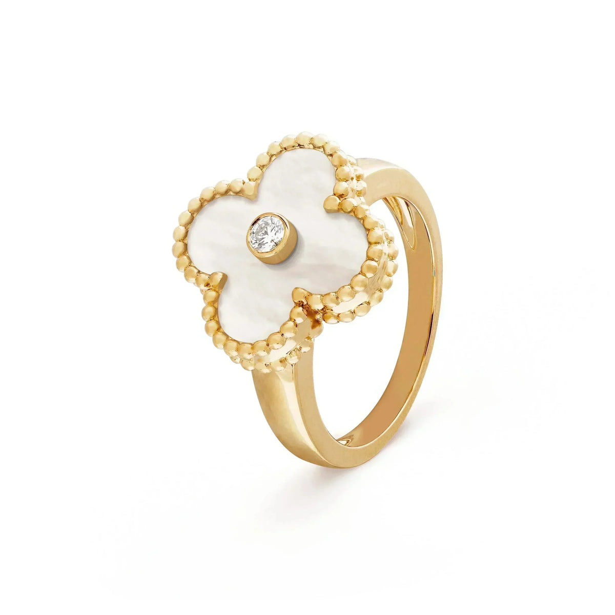 [Vera  Jewelry]CLOVER PINK MOP RING GOLD DIAMOND